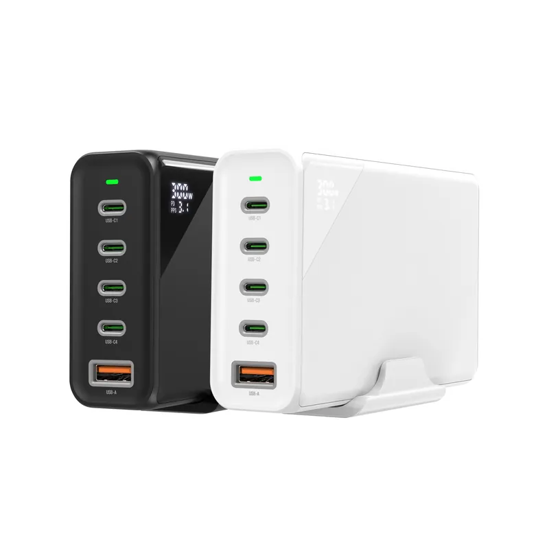 300W 5-Port USB-C GaN Desktop Charger with Display