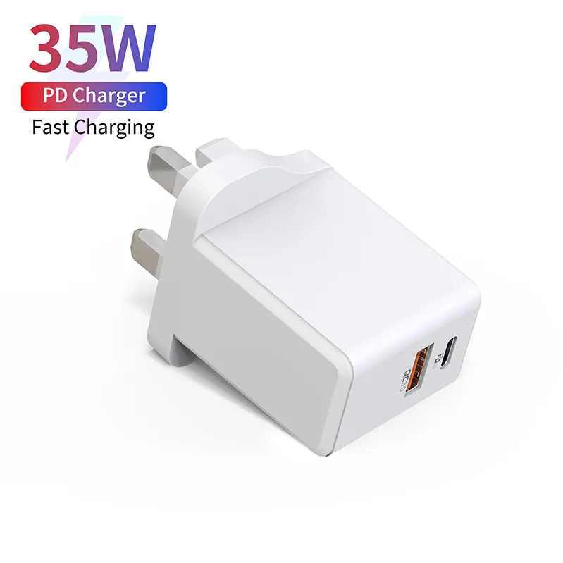 35W Dual-Port Fast Wall Charger, USB-C + USB-A