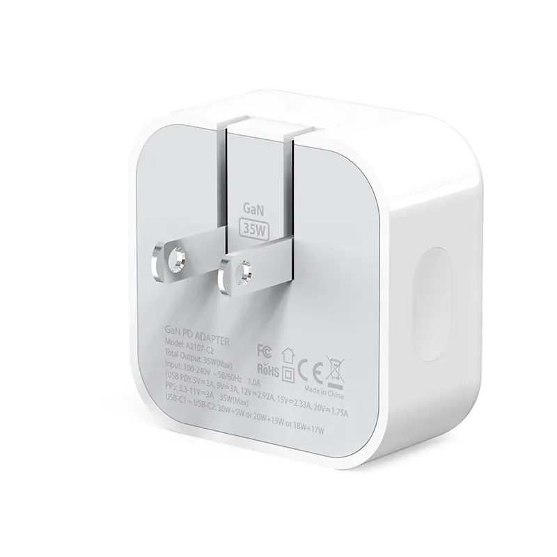 35W Dual USB-C Charger with Foldable Plug