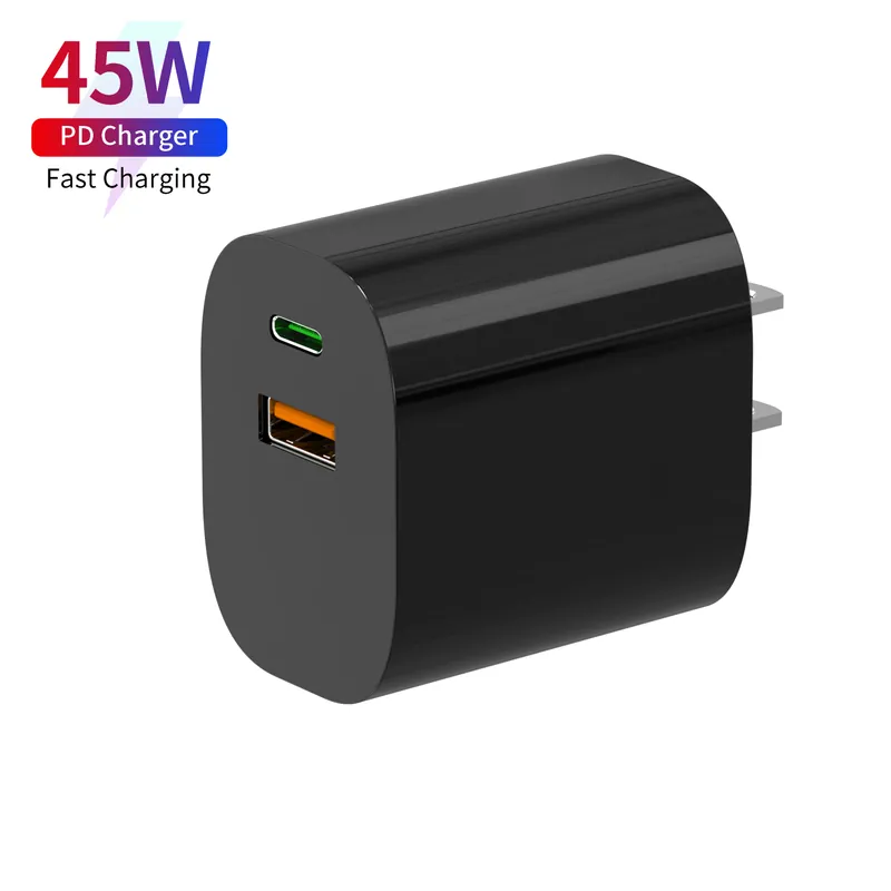 45W PD Wall Charger, USB-C + USB-A