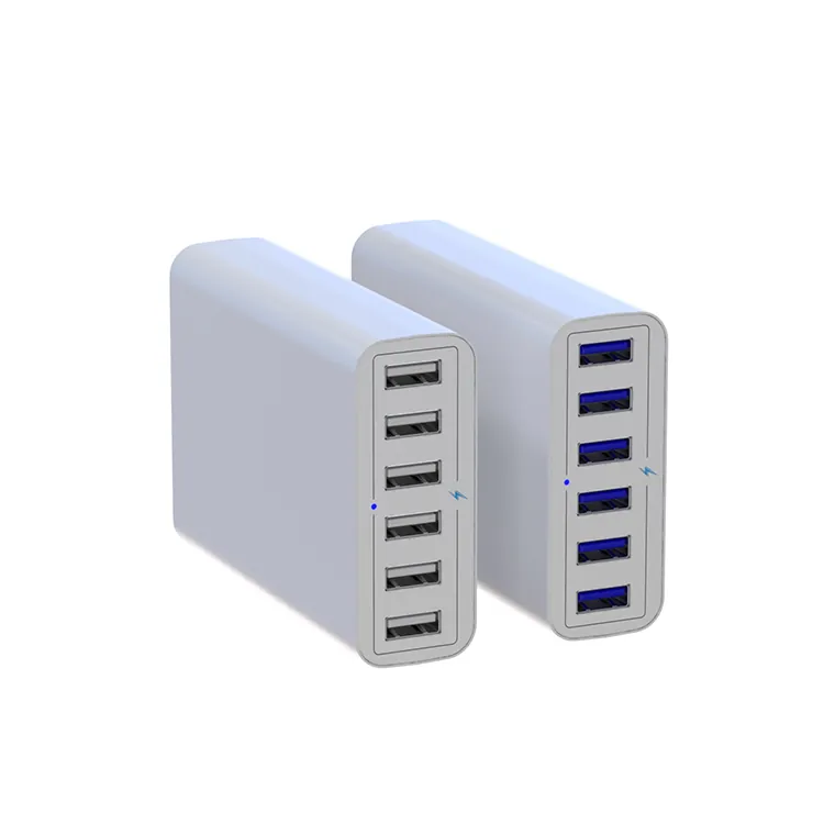 6-Port USB-A Desktop Charger, White