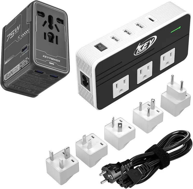 230W Voltage Converter and 75W GaN Universal Travel Adapter Set